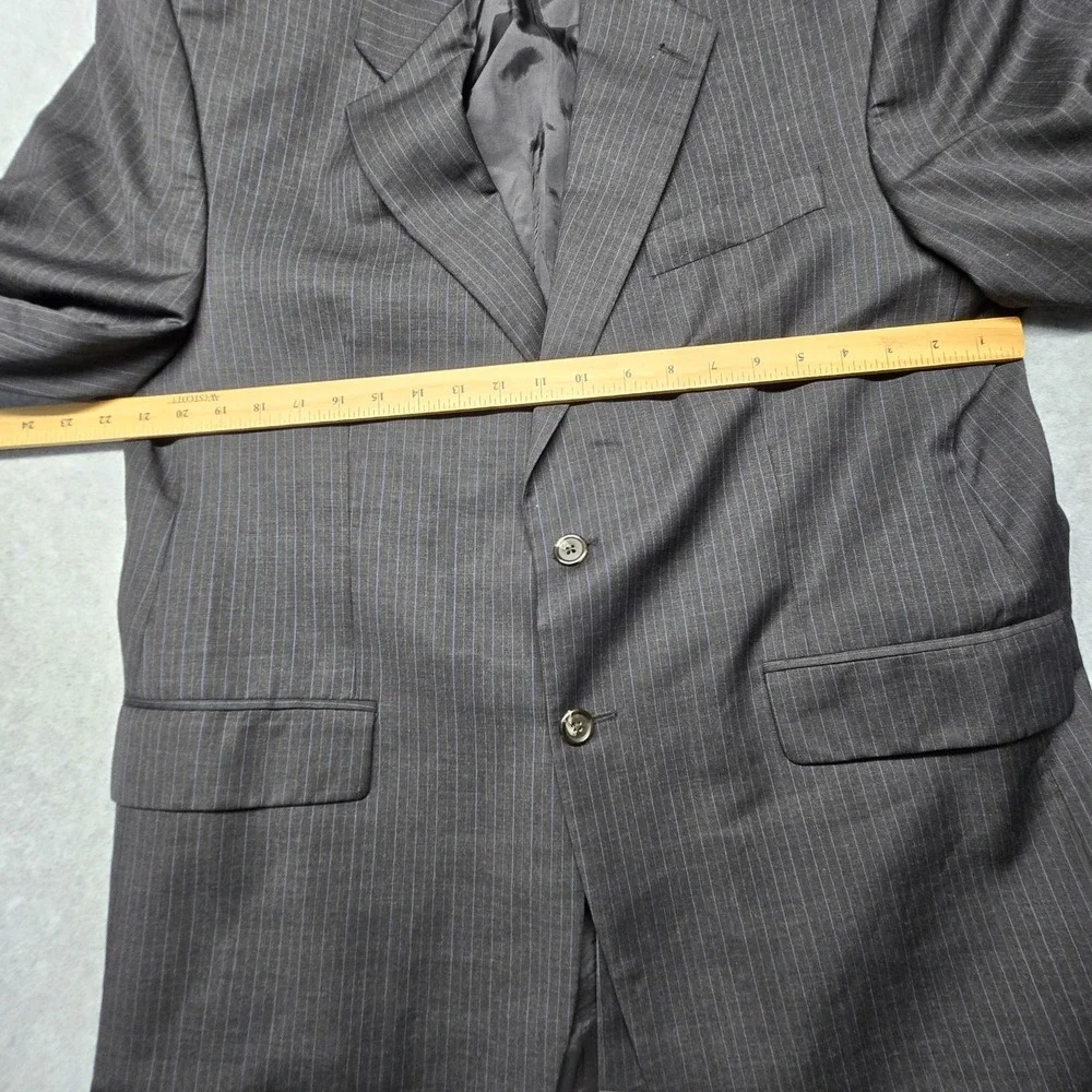 Chaps Ralph Lauren Blazer‎ Mens Large Gray Pinstripe 2 Button Sport Coat